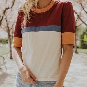 Camp Collection top retro summer colorblock Large